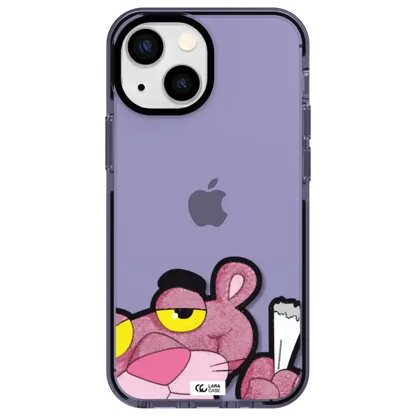 a cartoon of a pink bear Apple iPhone 13 mini impact Lilac Case
