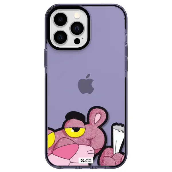 a cartoon of a pink bear Apple iPhone 13 Pro Max impact Lilac Case