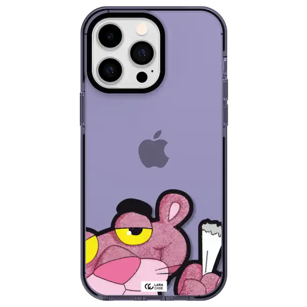 a cartoon of a pink bear Apple iPhone 15 Pro impact Lilac Case