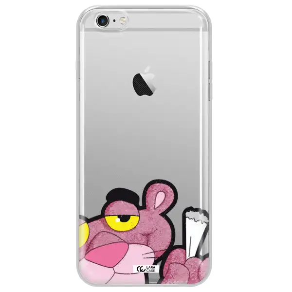 a cartoon of a pink bear Apple iPhone 6 s plus Clear TPU Case