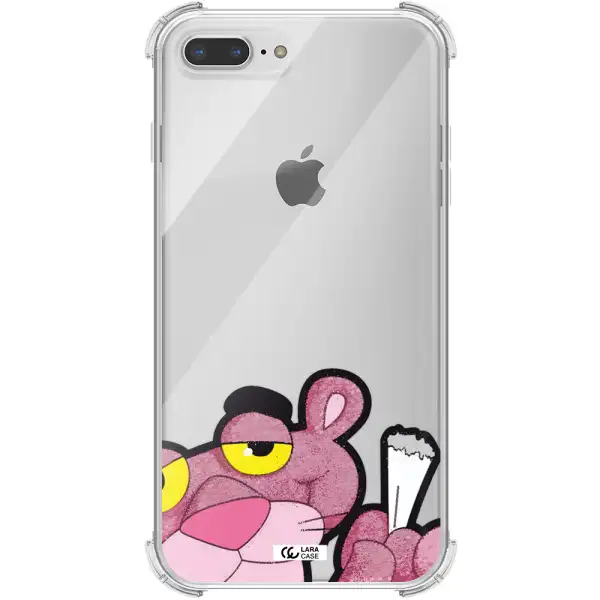a cartoon of a pink bear Apple iPhone 7 plus Clear PC Case