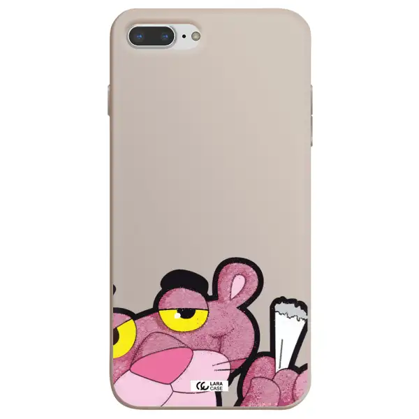 a cartoon of a pink bear Apple iPhone 7 plus Silicone Stone Case
