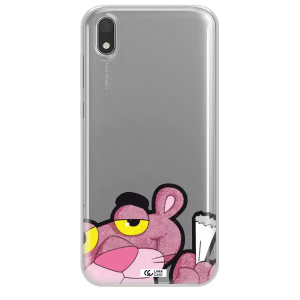 a cartoon of a pink bear Huawei Honor 8S Clear TPU Case