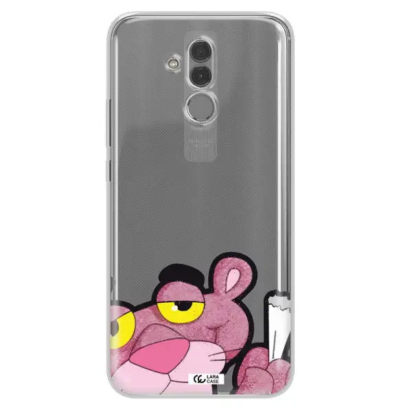 a cartoon of a pink bear Huawei Mate 20 Lite Clear TPU Case