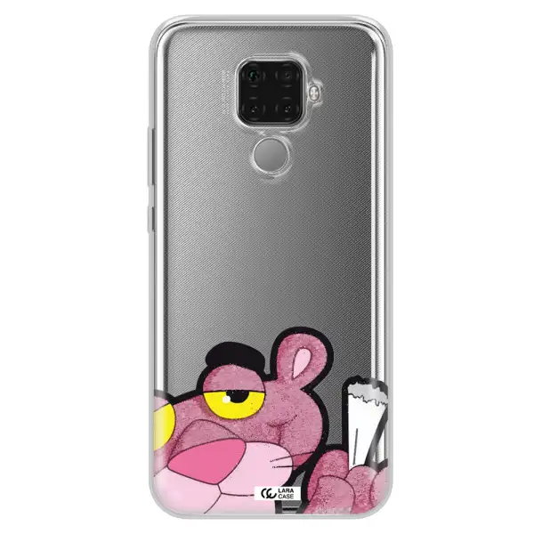 a cartoon of a pink bear Huawei Mate 30 Lite Clear TPU Case