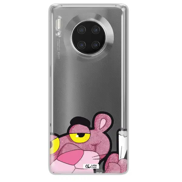 a cartoon of a pink bear Huawei Mate 30 Pro Clear TPU Case