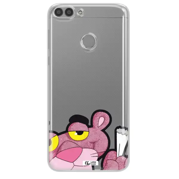a cartoon of a pink bear Huawei P Smart 2017 Clear TPU Case