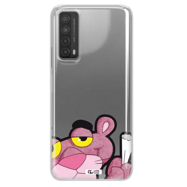a cartoon of a pink bear Huawei P Smart 2021 Clear TPU Case