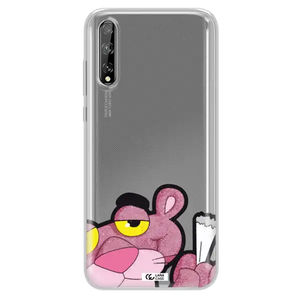 a cartoon of a pink bear Huawei P Smart S Clear TPU Case