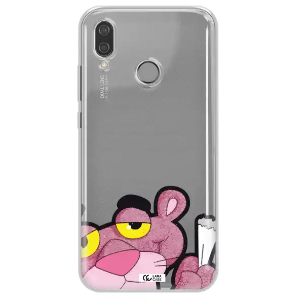a cartoon of a pink bear Huawei P20 Lite Clear TPU Case