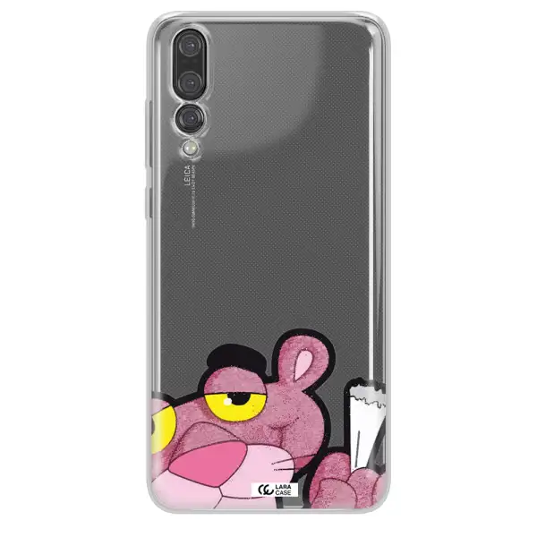 a cartoon of a pink bear Huawei P20 Pro Clear TPU Case