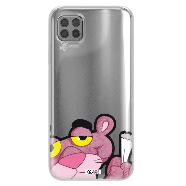 a cartoon of a pink bear Huawei P40 Lite Clear TPU Case