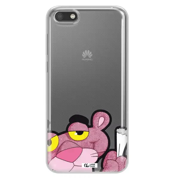 a cartoon of a pink bear Huawei Y5 2018 Clear TPU Case
