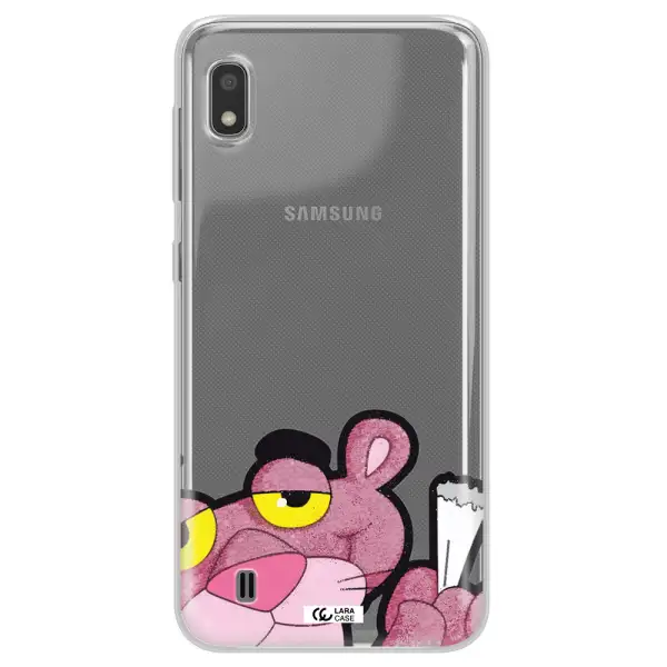 a cartoon of a pink bear Samsung A10 Clear TPU Case