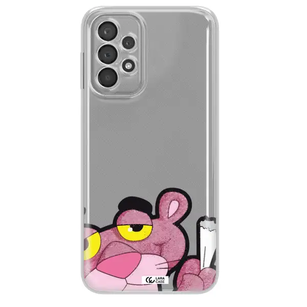 A Cartoon Of A Pink Bear Samsung A23 5G Clear Tpu Case
