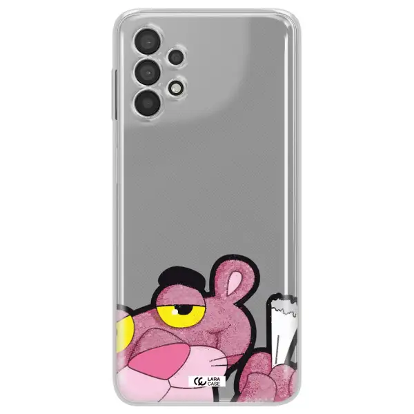 A Cartoon Of A Pink Bear Samsung A32 4G Clear Tpu Case