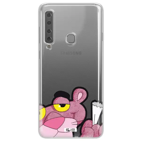 a cartoon of a pink bear Samsung A9 2018 Clear TPU Case