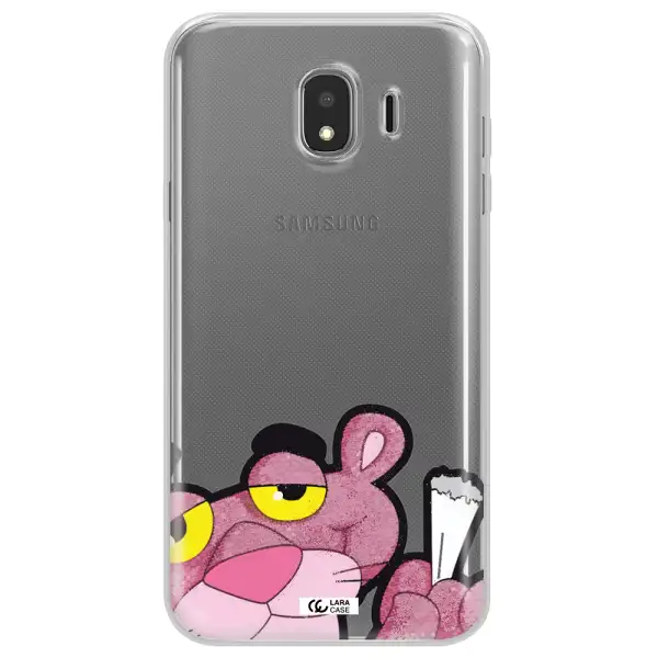 a cartoon of a pink bear Samsung J4 Clear TPU Case