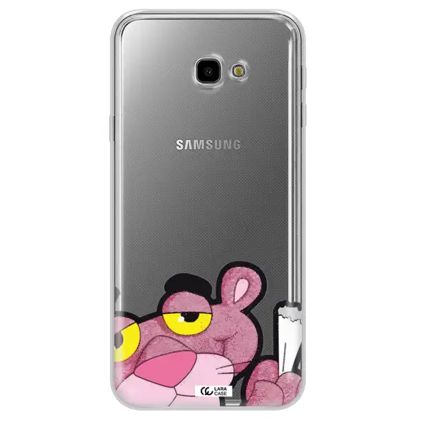 a cartoon of a pink bear Samsung J4 Plus Clear TPU Case
