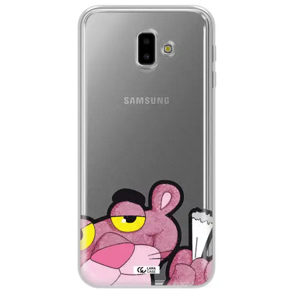 a cartoon of a pink bear Samsung J6 Plus Clear TPU Case