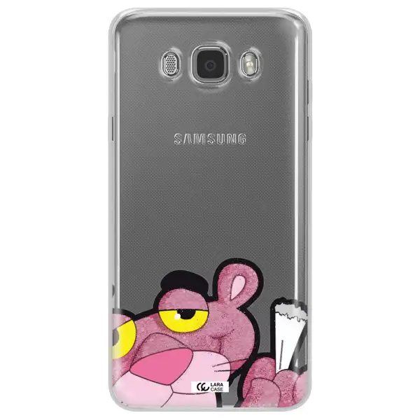 a cartoon of a pink bear Samsung J7 2016 Clear TPU Case