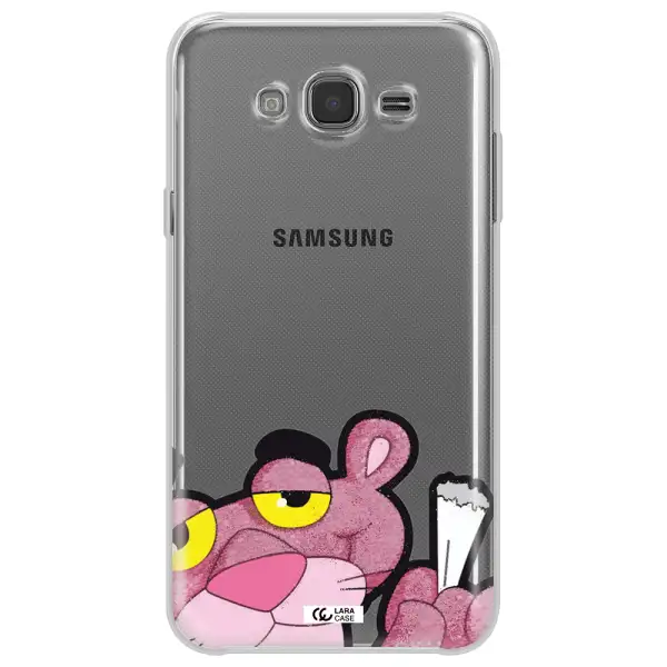 a cartoon of a pink bear Samsung J7 Core Clear TPU Case