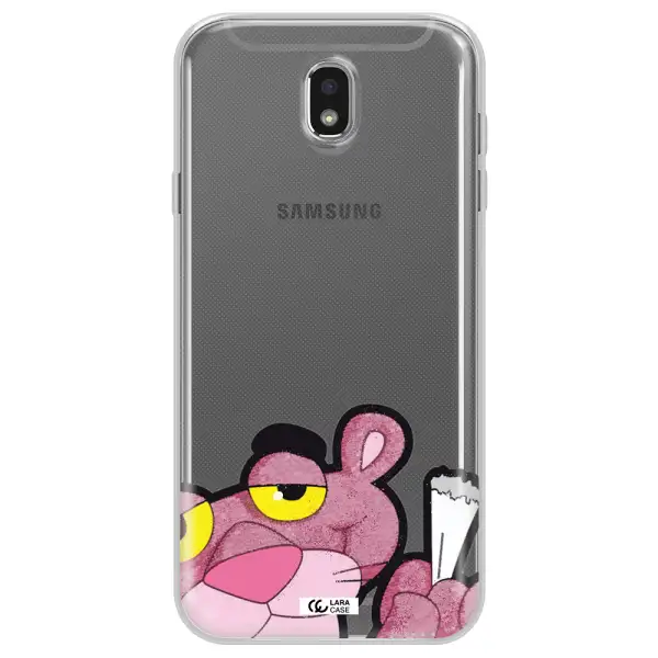 a cartoon of a pink bear Samsung J7 Pro Clear TPU Case