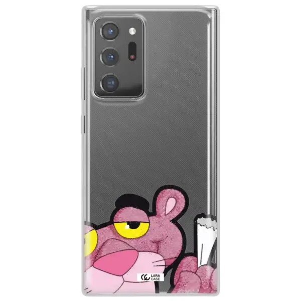 a cartoon of a pink bear Samsung Note 20 Ultra Clear TPU Case
