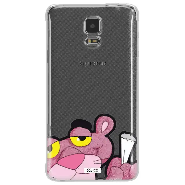 a cartoon of a pink bear Samsung Note 4 Clear TPU Case