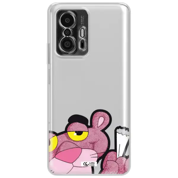 A Cartoon Of A Pink Bear Xiaomi 11T Pro Clear Tpu Case