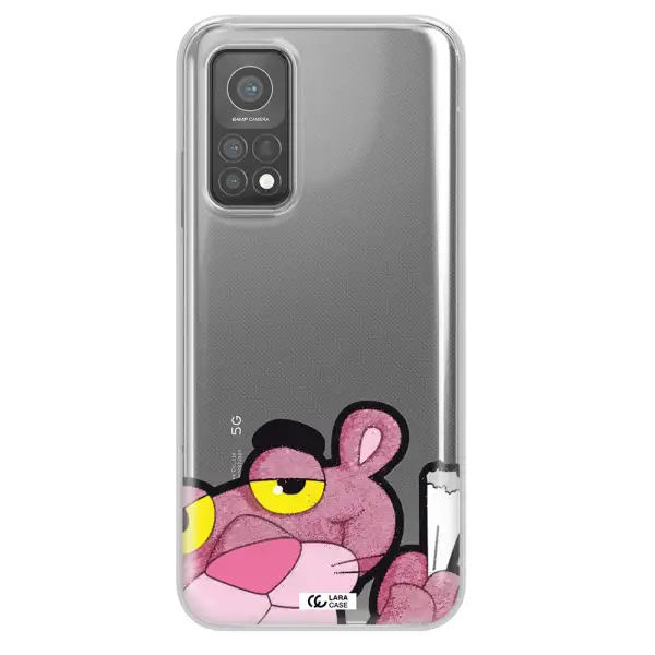 a cartoon of a pink bear Xiaomi Mi 10 T Pro Clear TPU Case