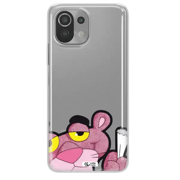 a cartoon of a pink bear Xiaomi Mi 11 Lite Clear TPU Case