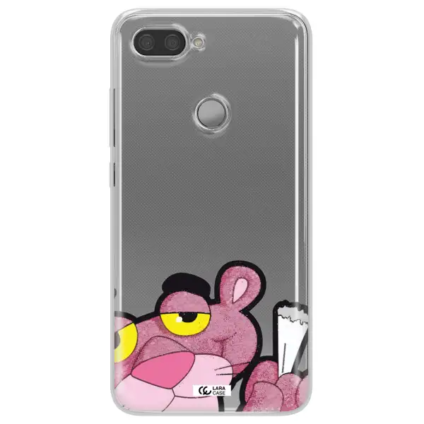 a cartoon of a pink bear Xiaomi Mi 8 Lite Clear TPU Case