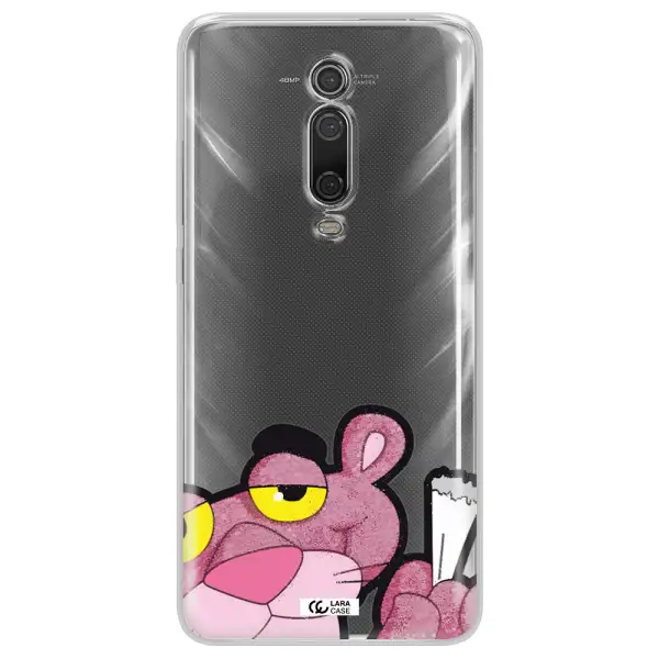 a cartoon of a pink bear Xiaomi Mi 9T Clear TPU Case
