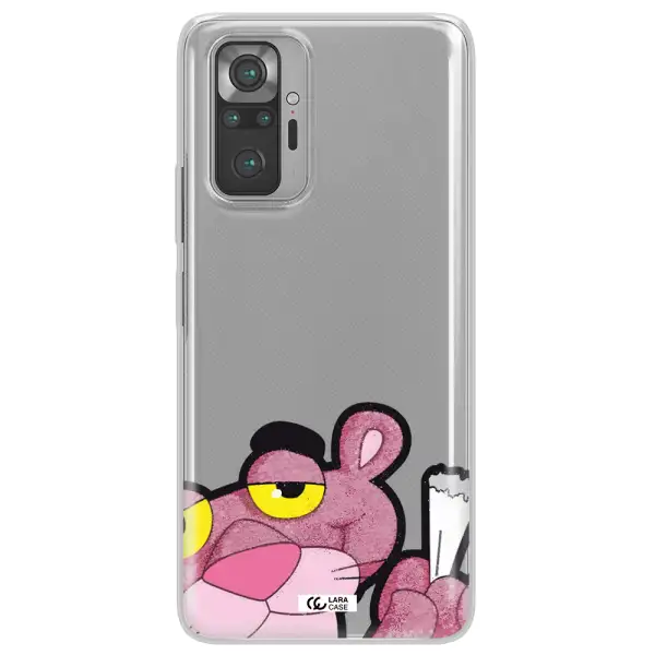 a cartoon of a pink bear Xiaomi Note 10 Pro Clear TPU Case