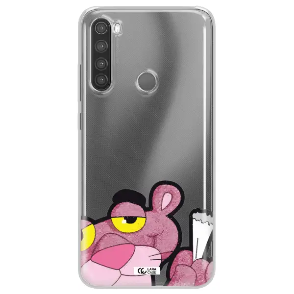 a cartoon of a pink bear Xiaomi Note 8 Clear TPU Case