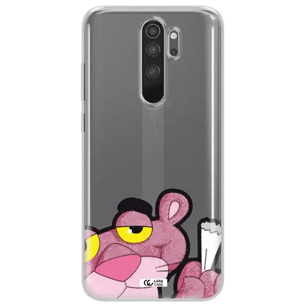 a cartoon of a pink bear Xiaomi Note 8 Pro Clear TPU Case