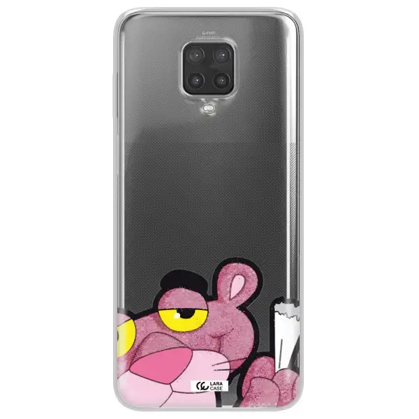 a cartoon of a pink bear Xiaomi Note 9 Pro Clear TPU Case