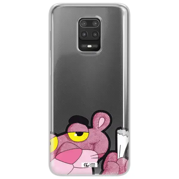 a cartoon of a pink bear Xiaomi Note 9S Clear TPU Case