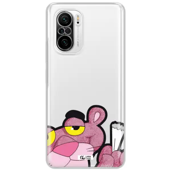 A Cartoon Of A Pink Bear Xiaomi Poco F3 Clear Tpu Case