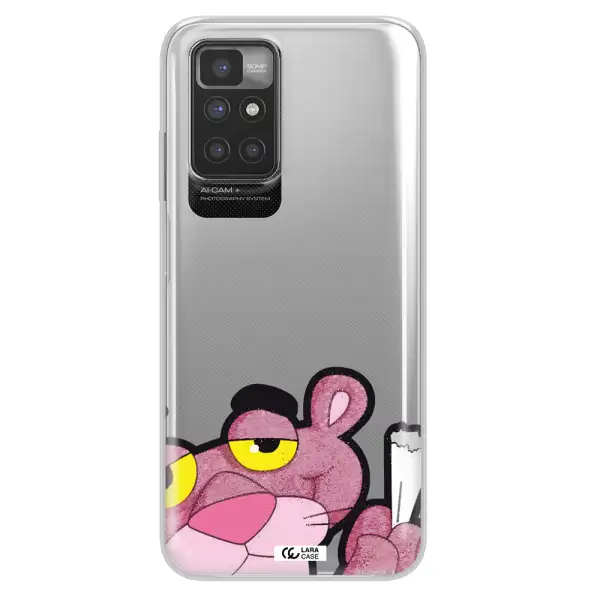 a cartoon of a pink bear Xiaomi Redmi 10 Clear TPU Case