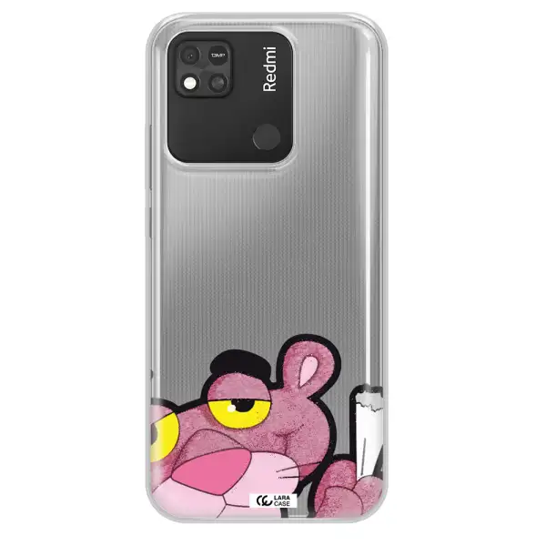 a cartoon of a pink bear Xiaomi Redmi 10A Clear TPU Case