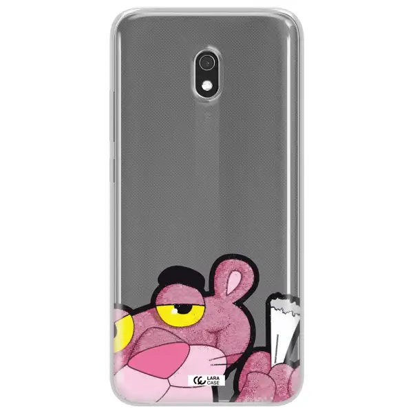 a cartoon of a pink bear Xiaomi Redmi 8A Clear TPU Case