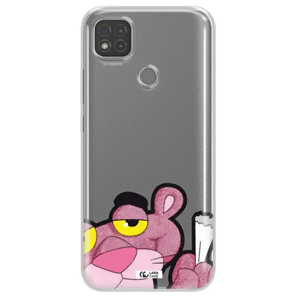a cartoon of a pink bear Xiaomi Redmi 9C Clear TPU Case