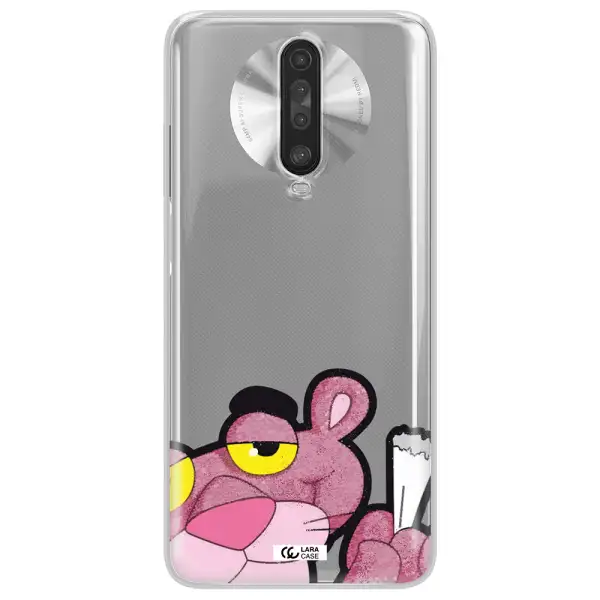 a cartoon of a pink bear Xiaomi Redmi K30 Clear TPU Case