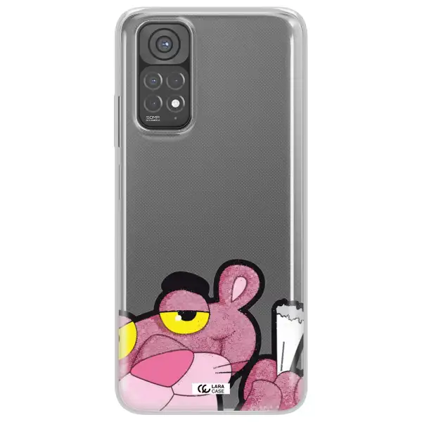 a cartoon of a pink bear Xiaomi Redmi Note 11 Clear TPU Case