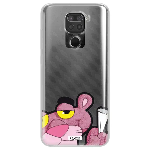 a cartoon of a pink bear Xiaomi Redmi Note 9 Clear TPU Case