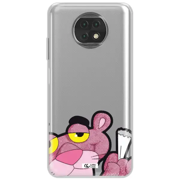 A Cartoon Of A Pink Bear Xiaomi Redmi Note 9T Clear Tpu Case