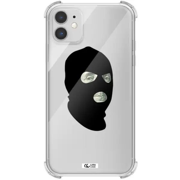 a person wearing a mask Apple iPhone 11 Clear PC Case