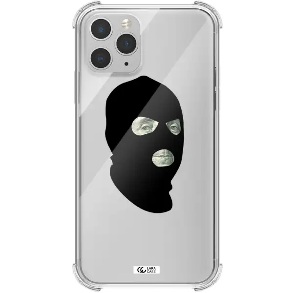 a person wearing a mask Apple iPhone 11 pro Clear PC Case
